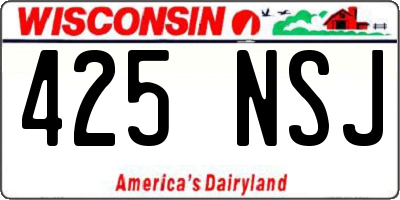 WI license plate 425NSJ