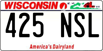 WI license plate 425NSL