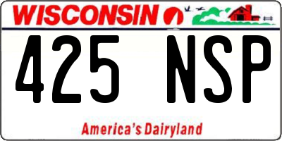 WI license plate 425NSP