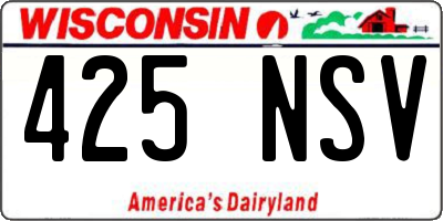 WI license plate 425NSV