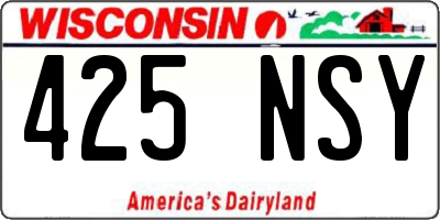 WI license plate 425NSY