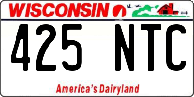 WI license plate 425NTC