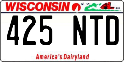 WI license plate 425NTD