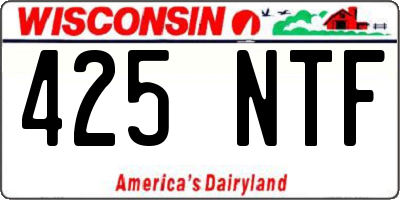 WI license plate 425NTF