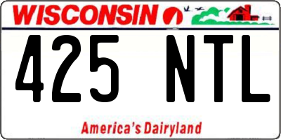 WI license plate 425NTL