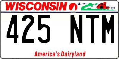 WI license plate 425NTM