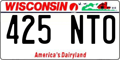 WI license plate 425NTO