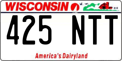 WI license plate 425NTT