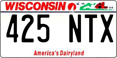 WI license plate 425NTX