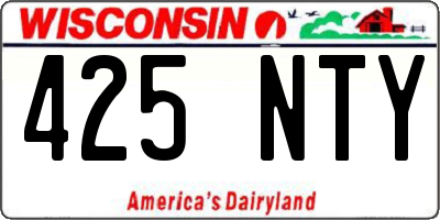 WI license plate 425NTY