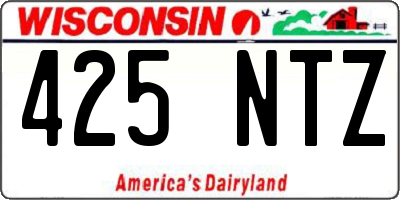 WI license plate 425NTZ