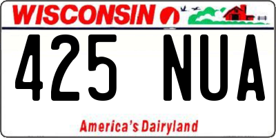 WI license plate 425NUA