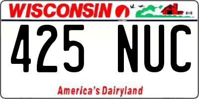WI license plate 425NUC