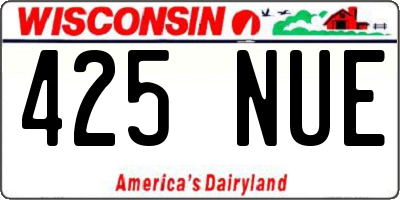 WI license plate 425NUE