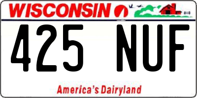 WI license plate 425NUF