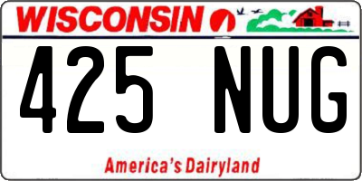 WI license plate 425NUG