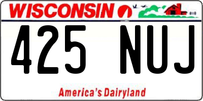 WI license plate 425NUJ