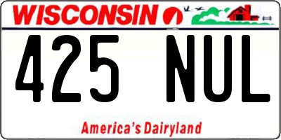 WI license plate 425NUL