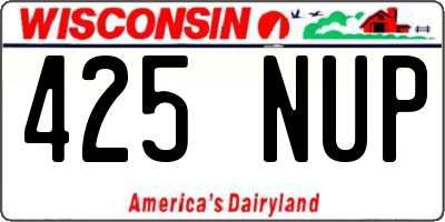 WI license plate 425NUP