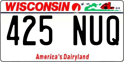 WI license plate 425NUQ