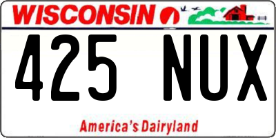 WI license plate 425NUX