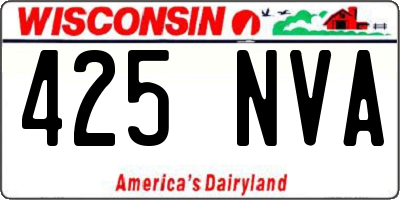 WI license plate 425NVA