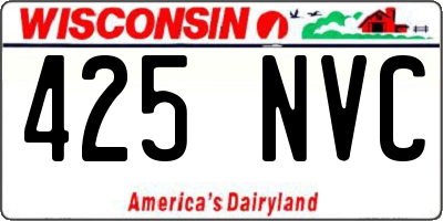 WI license plate 425NVC