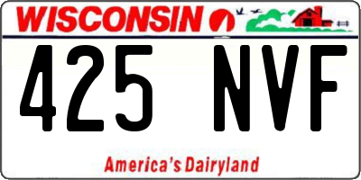 WI license plate 425NVF