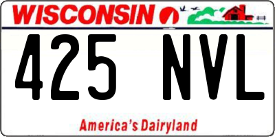 WI license plate 425NVL