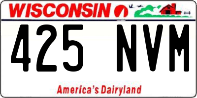 WI license plate 425NVM