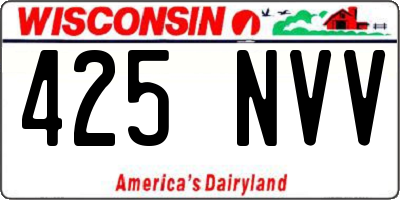 WI license plate 425NVV