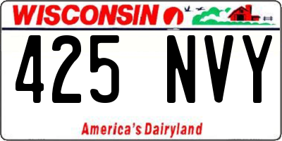 WI license plate 425NVY