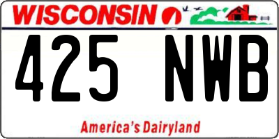 WI license plate 425NWB