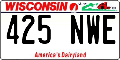 WI license plate 425NWE
