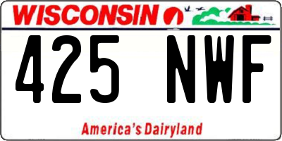 WI license plate 425NWF