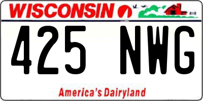 WI license plate 425NWG