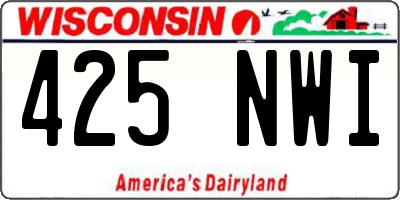 WI license plate 425NWI