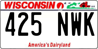 WI license plate 425NWK