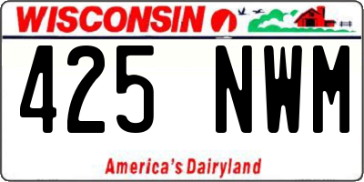 WI license plate 425NWM