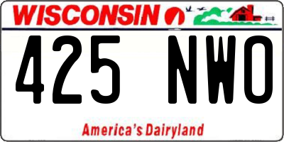 WI license plate 425NWO