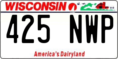 WI license plate 425NWP