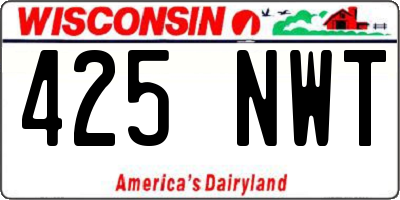 WI license plate 425NWT