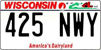 WI license plate 425NWY
