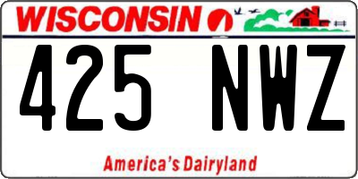 WI license plate 425NWZ