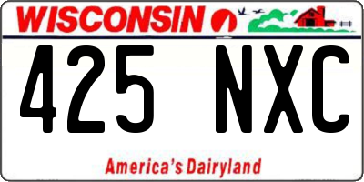 WI license plate 425NXC