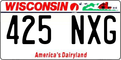 WI license plate 425NXG