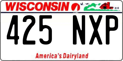 WI license plate 425NXP