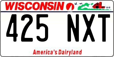 WI license plate 425NXT