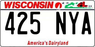 WI license plate 425NYA
