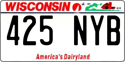WI license plate 425NYB